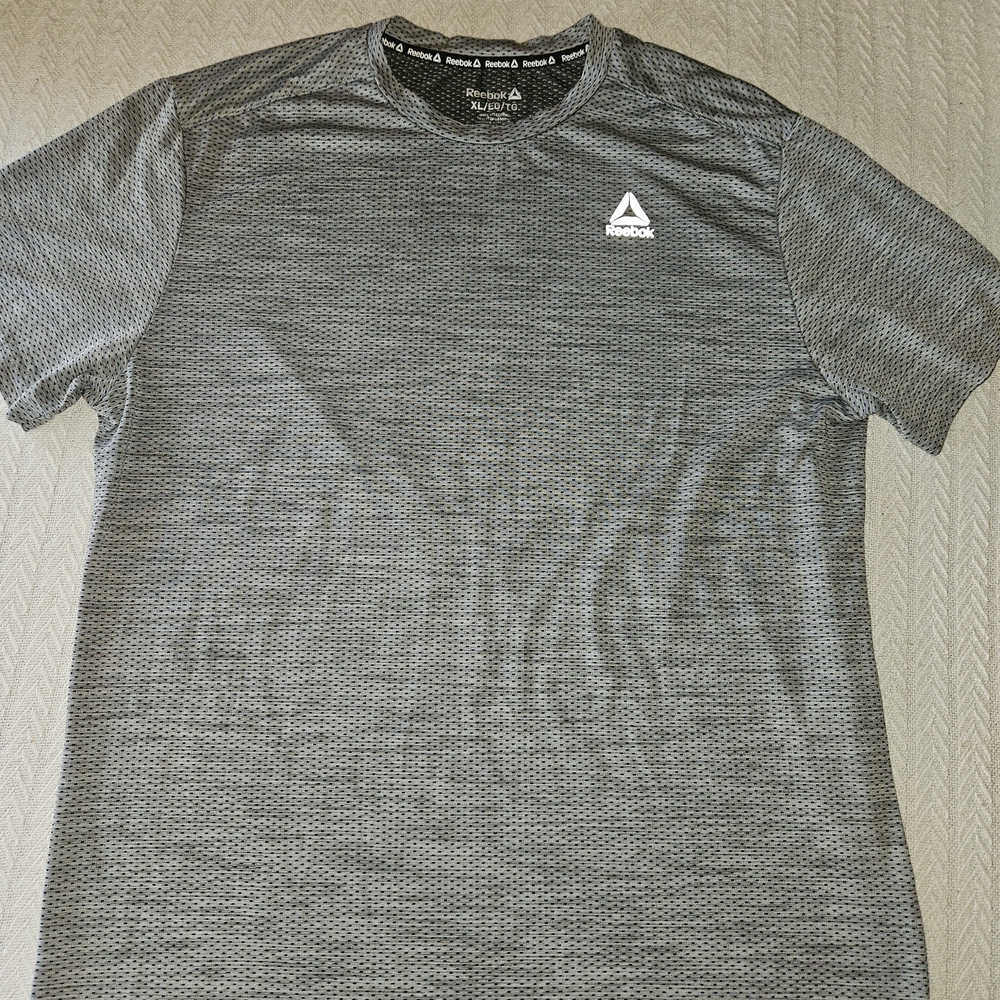 Reebok Men's Charcoal Gray/Mesh Looking Performance Tee